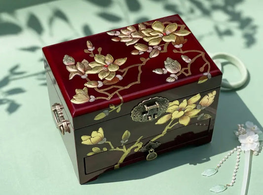 Wooden Jewelry Box- Magnolia Flower(21*14*15 cm/8.3*5.5*6 inch)