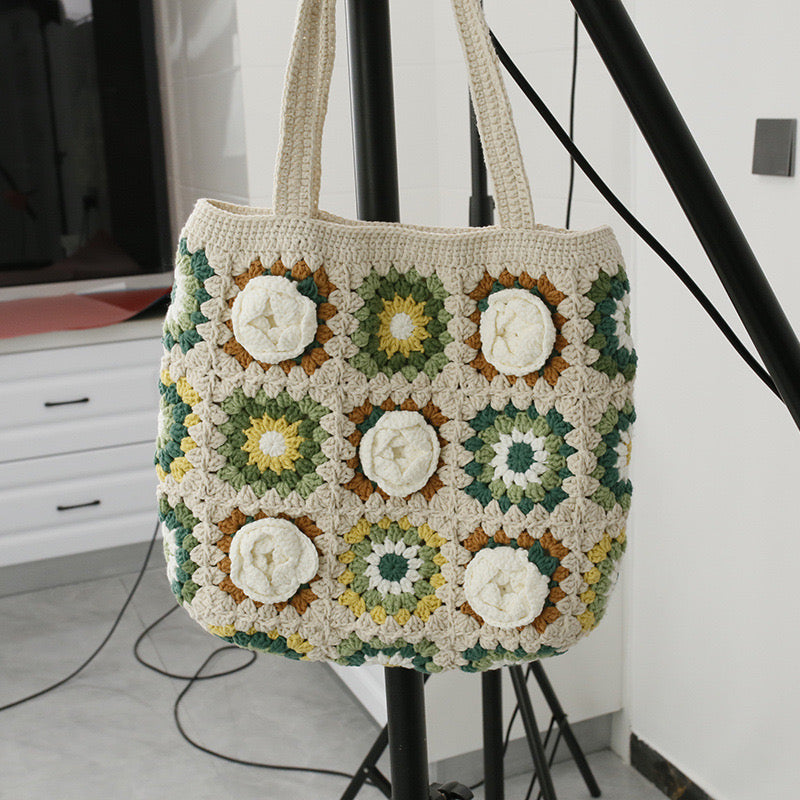 White Camellia Shoulder Bag