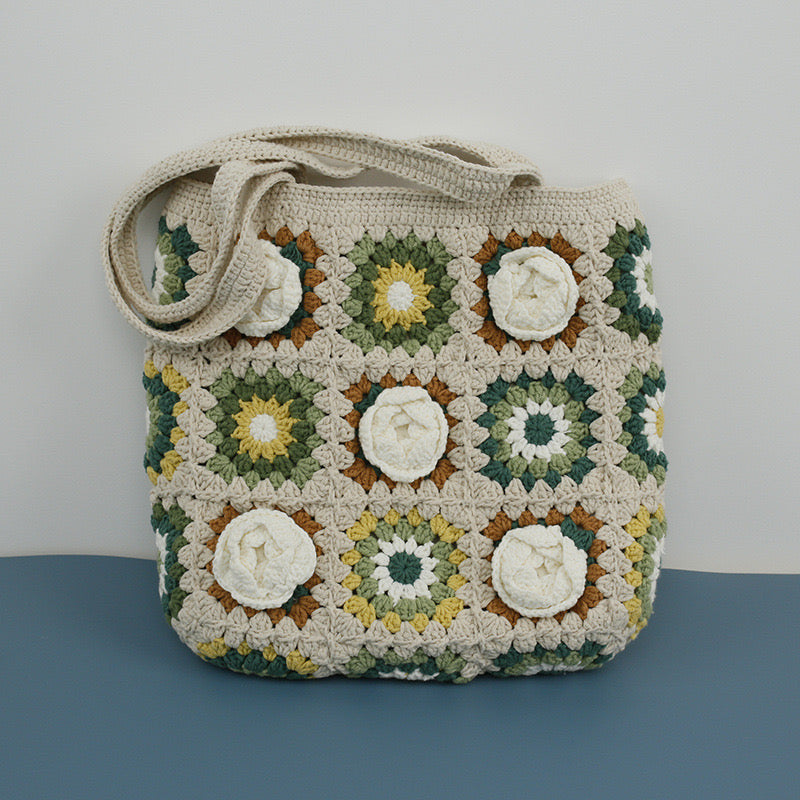 White Camellia Shoulder Bag