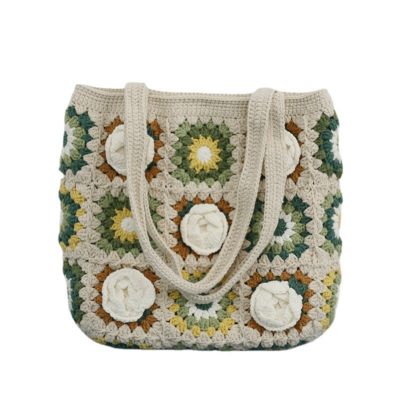 White Camellia Shoulder Bag