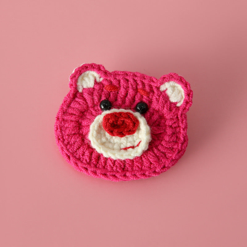 Pink Bear Brooch