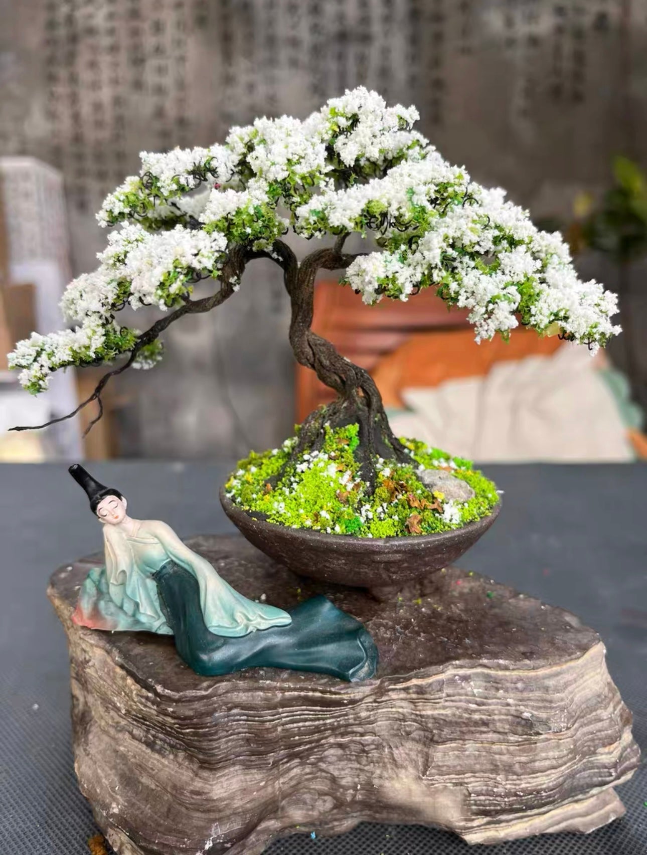 Wire Mini Bonsai with Pot(12.5*14 cm/ 4.9*5.5 inch)