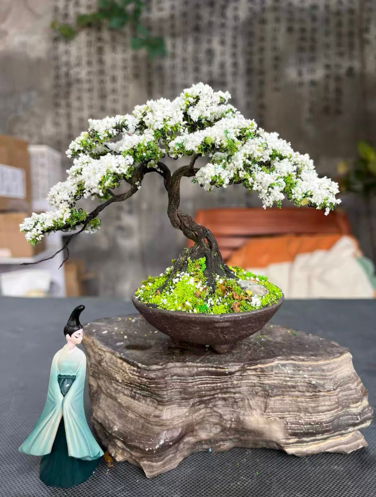 Wire Mini Bonsai with Pot(12.5*14 cm/ 4.9*5.5 inch)