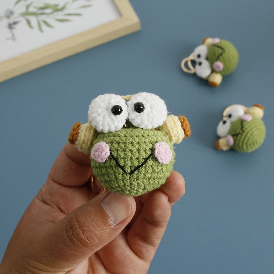 Mini Frog with Headphone Keychain