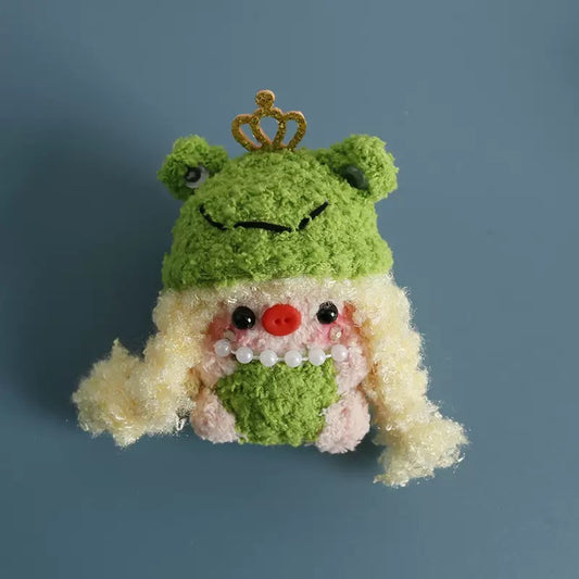 Pig Girl with Frog Outfit Keychain