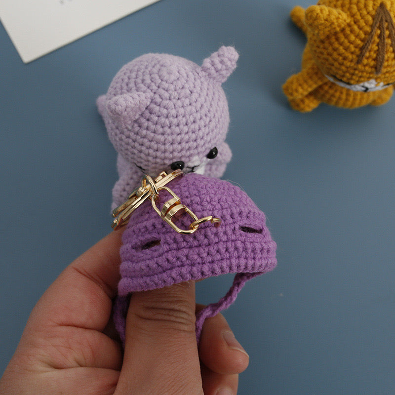 Cat with Hat  Keychain