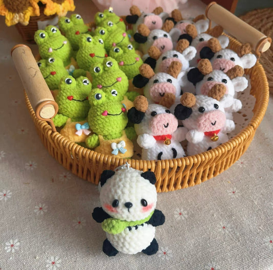 Crochet Frog/Panda/Milk Cow(7 cm/2.8 inch)