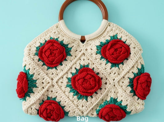 Red Camellia Hand Bag