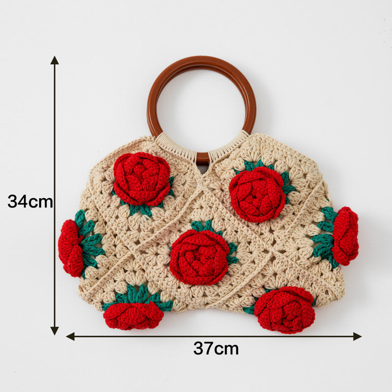 Red Camellia Hand Bag