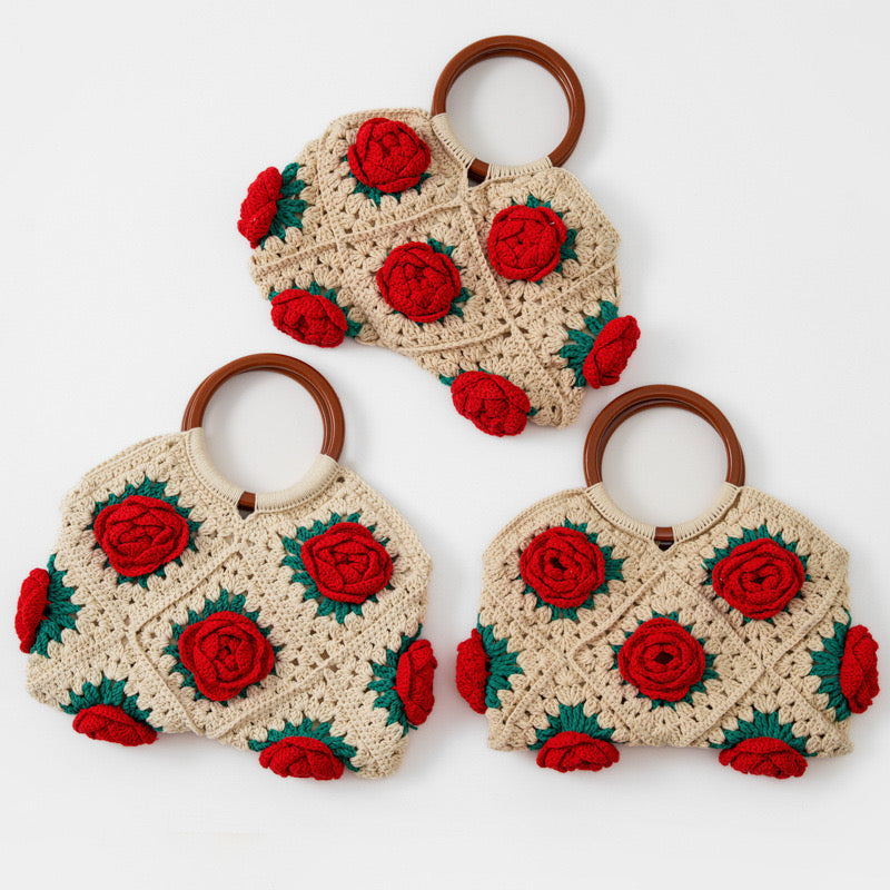 Red Camellia Hand Bag