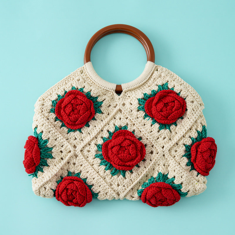 Red Camellia Hand Bag