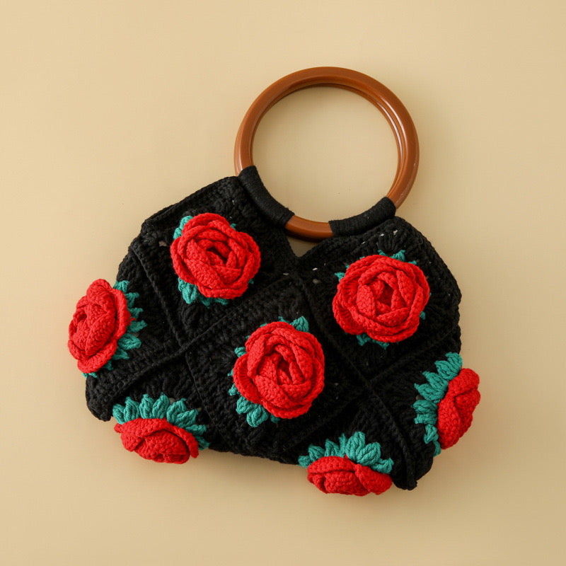 Red Camellia Hand Bag