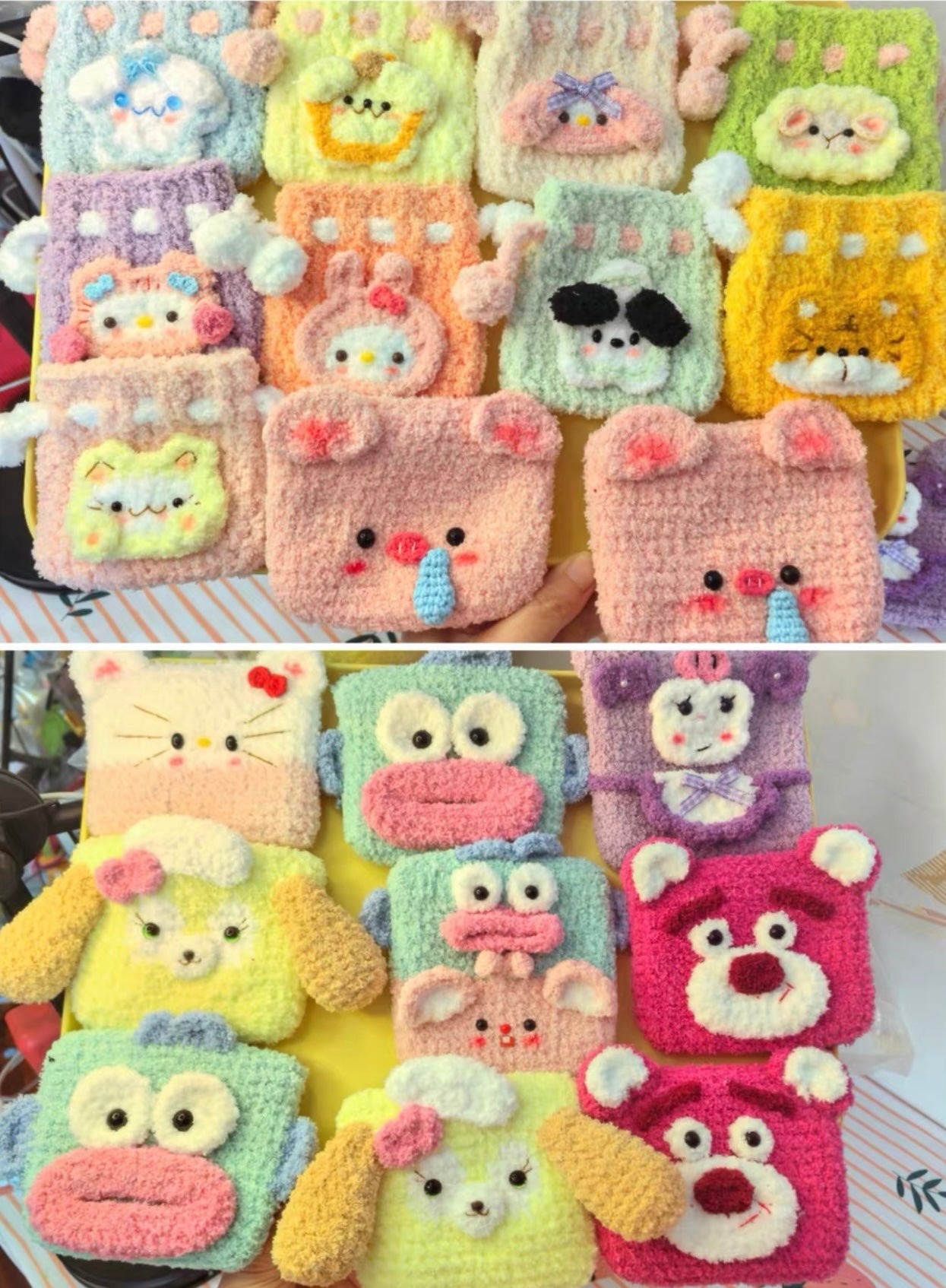 Crochet Pouch/Fishman/Frog/Capybara/Lotso/HelloKitty/dog/Pig/Kuromi/WinniethePool/Tiger/Mouse/Koala/Dog/Chicken(12 cm/4.8 inch)()