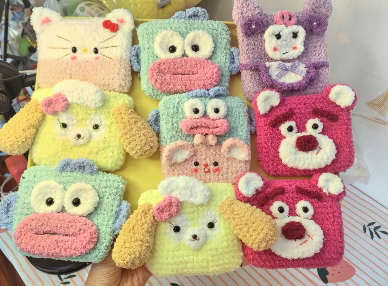 Crochet Pouch/Fishman/Frog/Capybara/Lotso/HelloKitty/dog/Pig/Kuromi/WinniethePool/Tiger/Mouse/Koala/Dog/Chicken(12 cm/4.8 inch)()