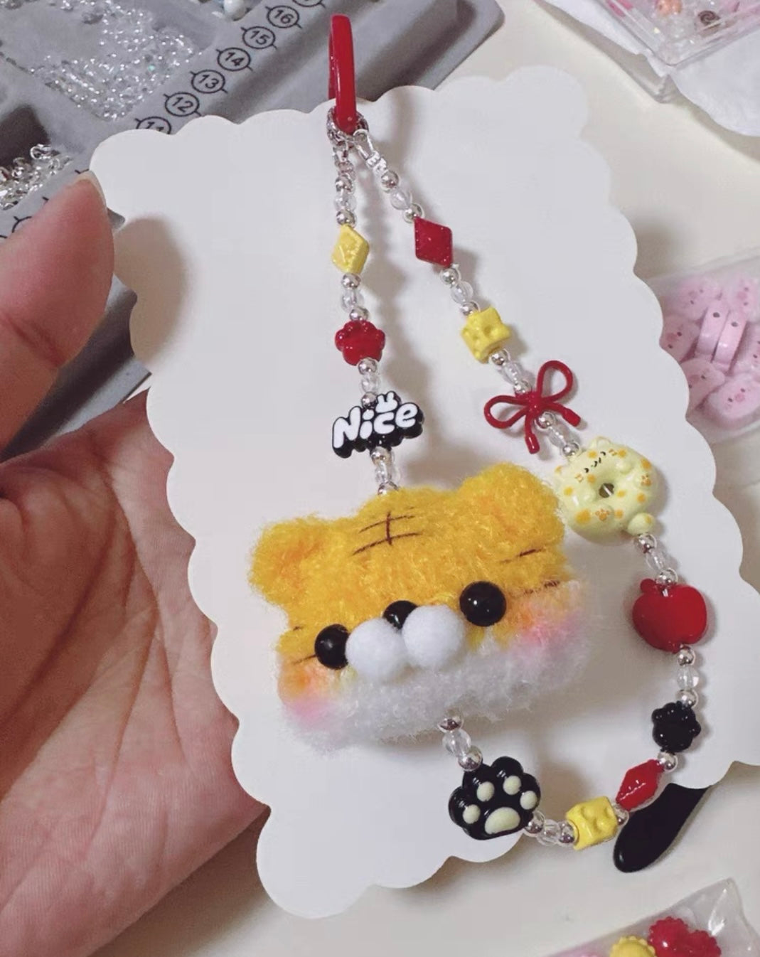 Crochet Animal Phone Charm/Siamese/Pig/Bear/Tiger/HelloKitty/Jellyfish/Bunny