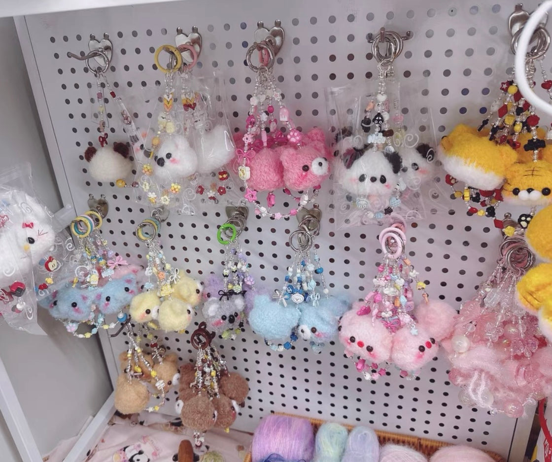 Crochet Animal Phone Charm/Siamese/Pig/Bear/Tiger/HelloKitty/Jellyfish/Bunny