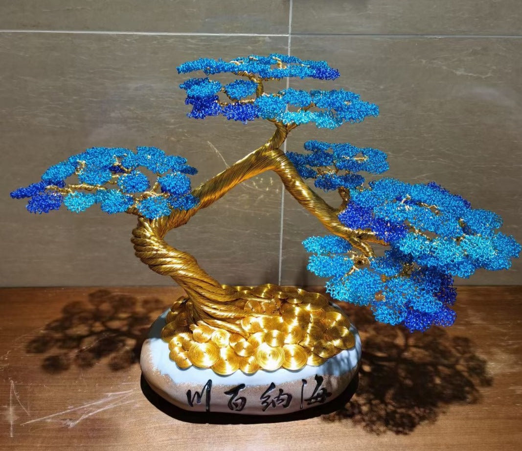 Multi-Blue Bonsai Tree(Height*Width: 40~45*50~55 cm/16~18*20~22 inch)