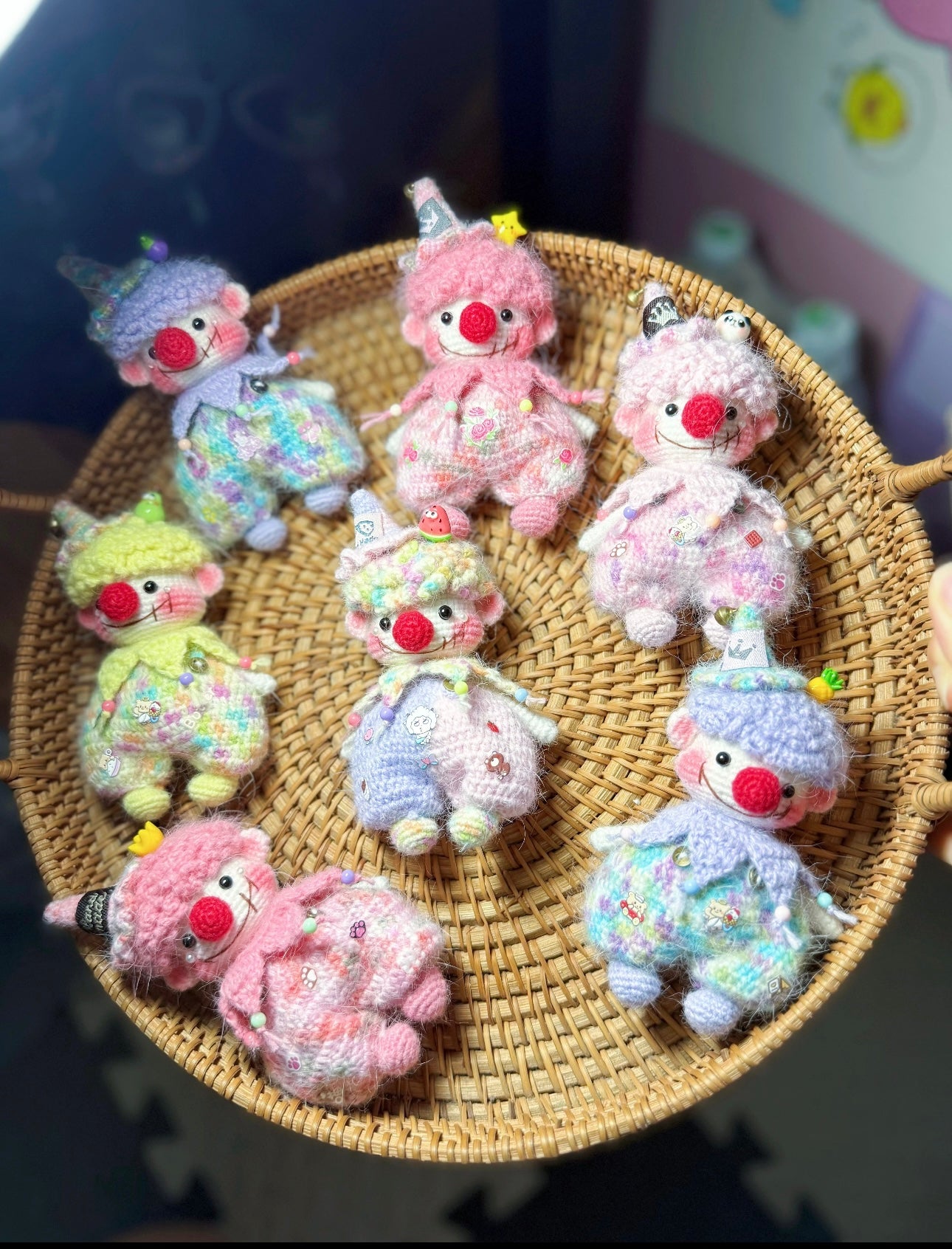 Crochet Clown/Artificial Mink(10 cm/3.9 inch)