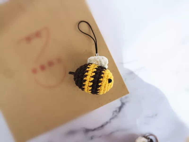 Crochet Bee Keychain(3 Sizes)