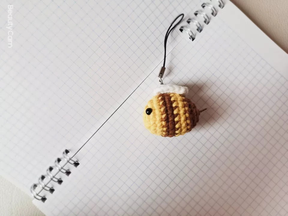 Crochet Bee Keychain(3 Sizes)