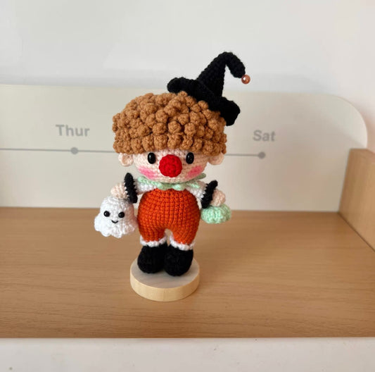 Crochet Clown with Ghost Toy