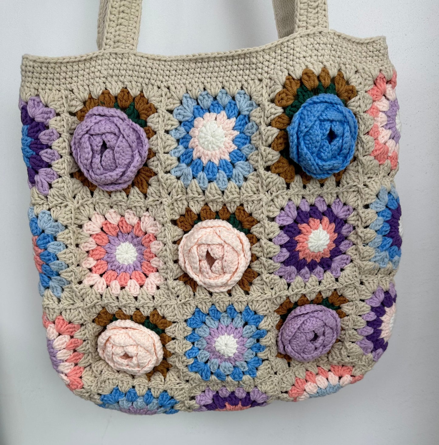 Purple/Pink/Blue Camellia Shoulder Bag(Bigger Size Flowers)