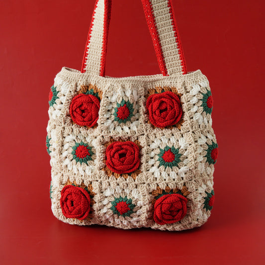 Red Camellia Shoulder Bag