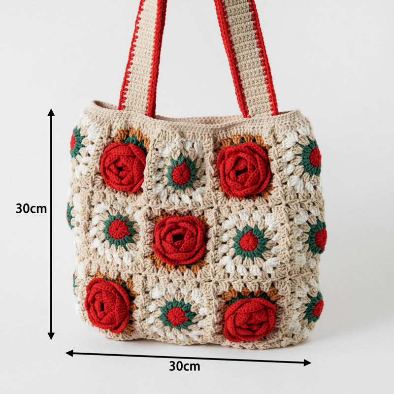 Red Camellia Shoulder Bag