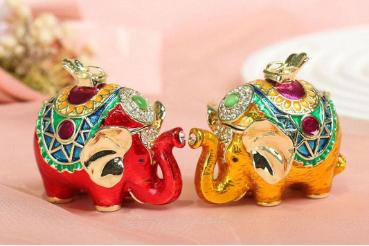 Hand Enameled Jewelry Box- Elephant(6*5.5 cm/2.4*2.2 inch;0.18 kg/6.3 oz)
