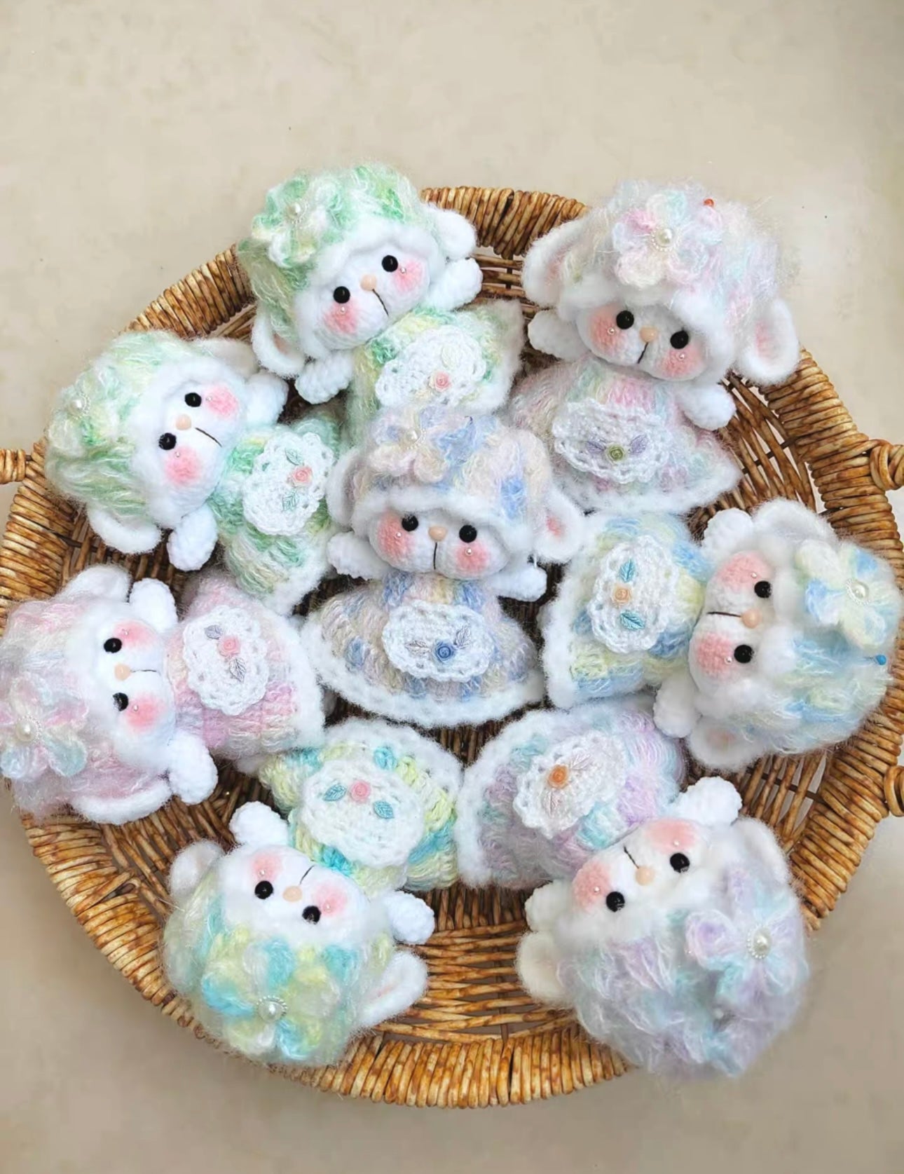 Crochet Magnetic Bunny/Head and Body can be Separated (9 cm/3.6 inch)