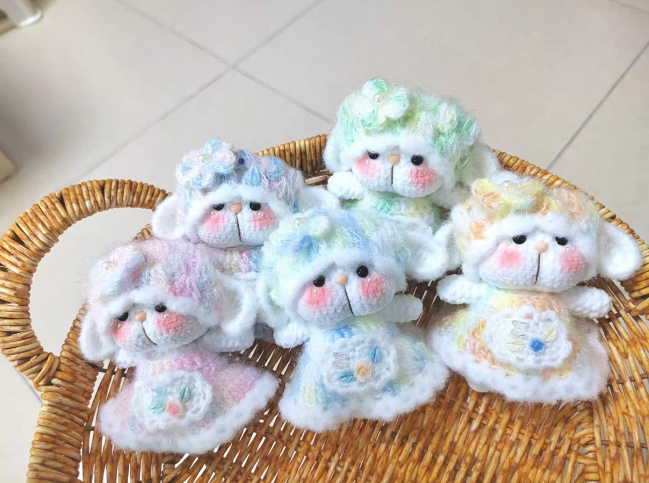 Crochet Magnetic Bunny/Head and Body can be Separated (9 cm/3.6 inch)