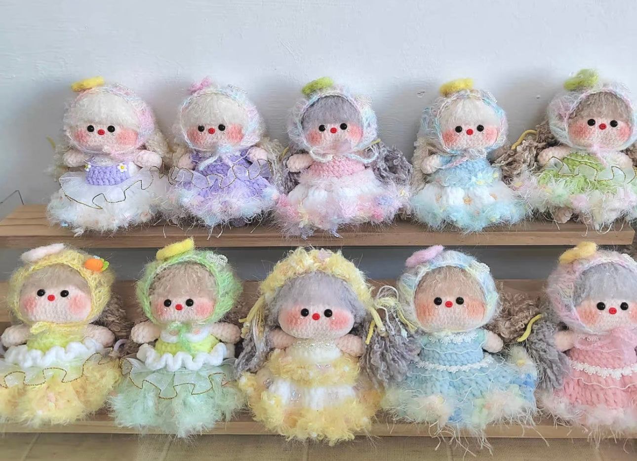 Crochet Magnetic Pig Girl/Head and Body can be Separated (Smell: 7 cm/2.8 inch;Medium: 11 cm/4.3 inch)