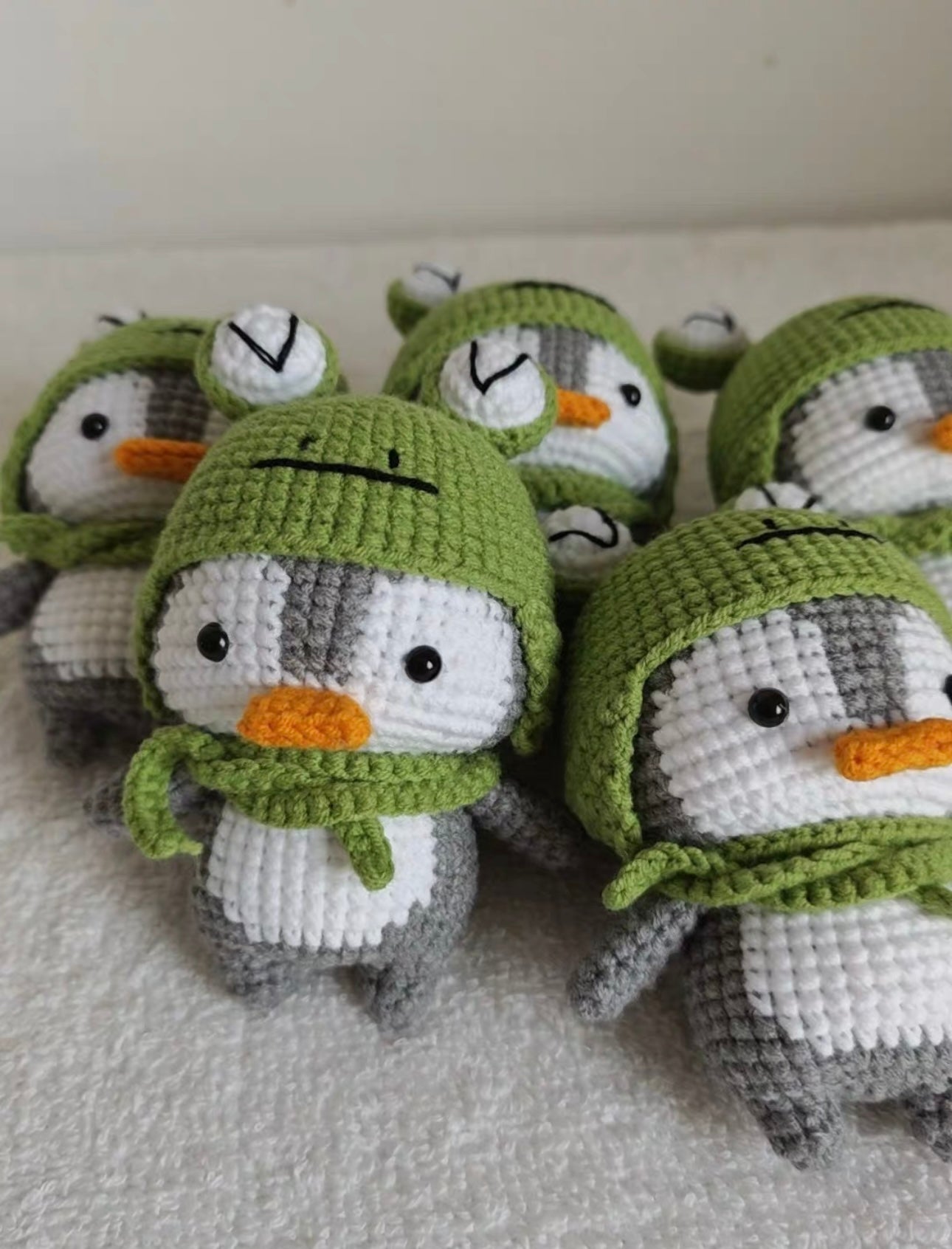 Crochet Penguin with Frog Hat
