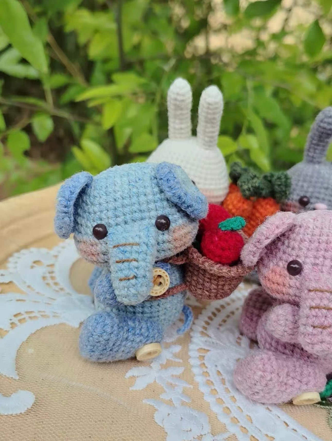 Crochet Tiger/Panda/Pig/Bunny/Elephant/Monkey(Wool)