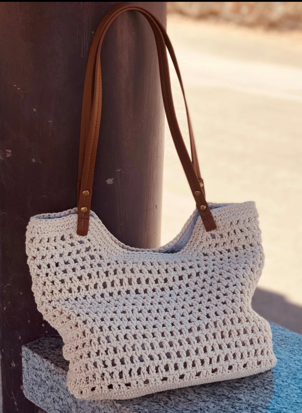 Cotton Shoulder Bag(with zipper)