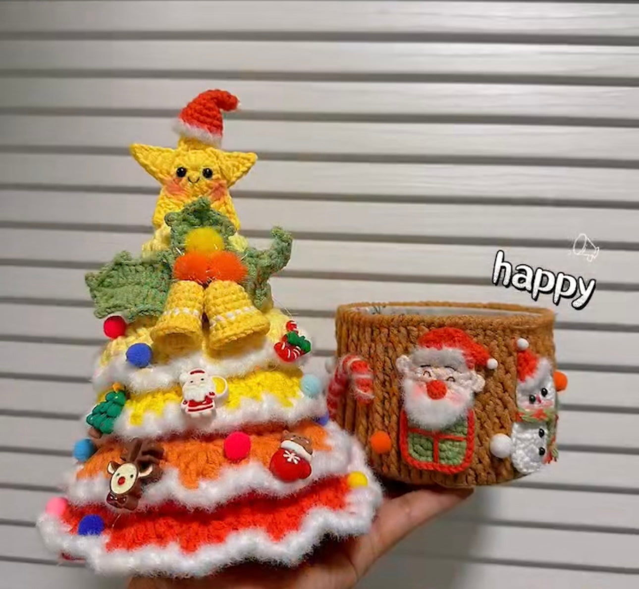 Crochet Christmas Storage Box/Night Lamp