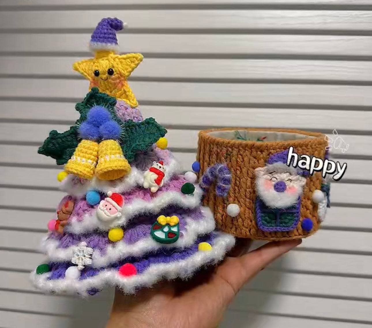 Crochet Christmas Storage Box/Night Lamp