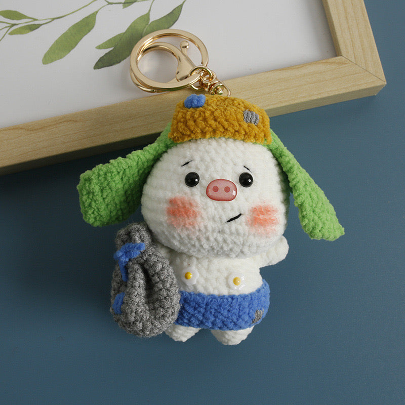 Pig with Bag Keychain