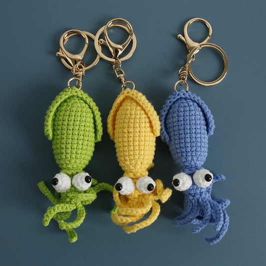 Crochet Squid Keychain
