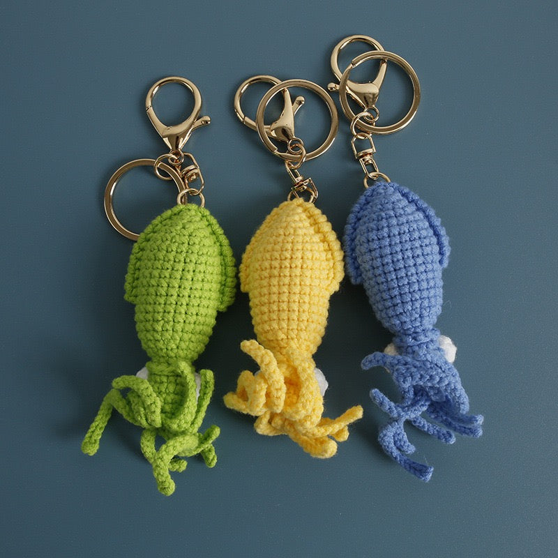 Crochet Squid Keychain
