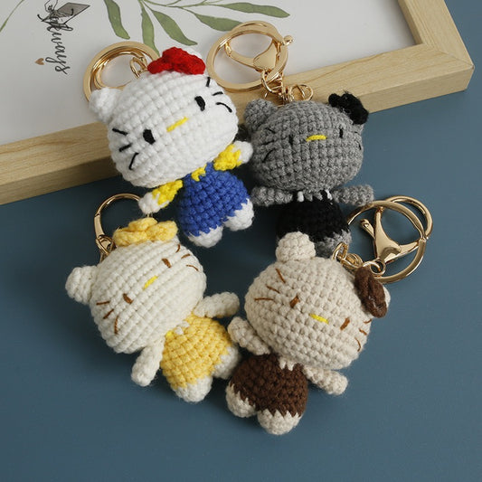 Crochet Hello Kitty Keychain