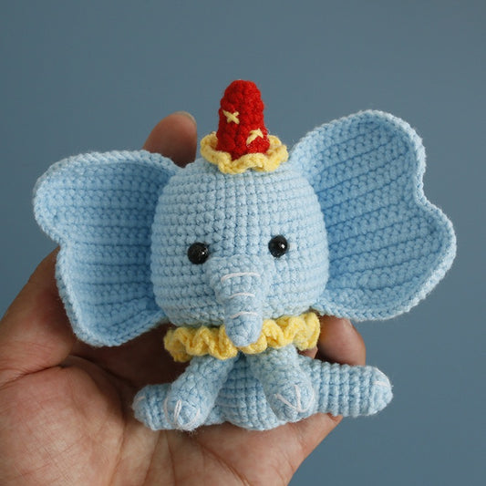 Crochet Blue Elephant Keychain