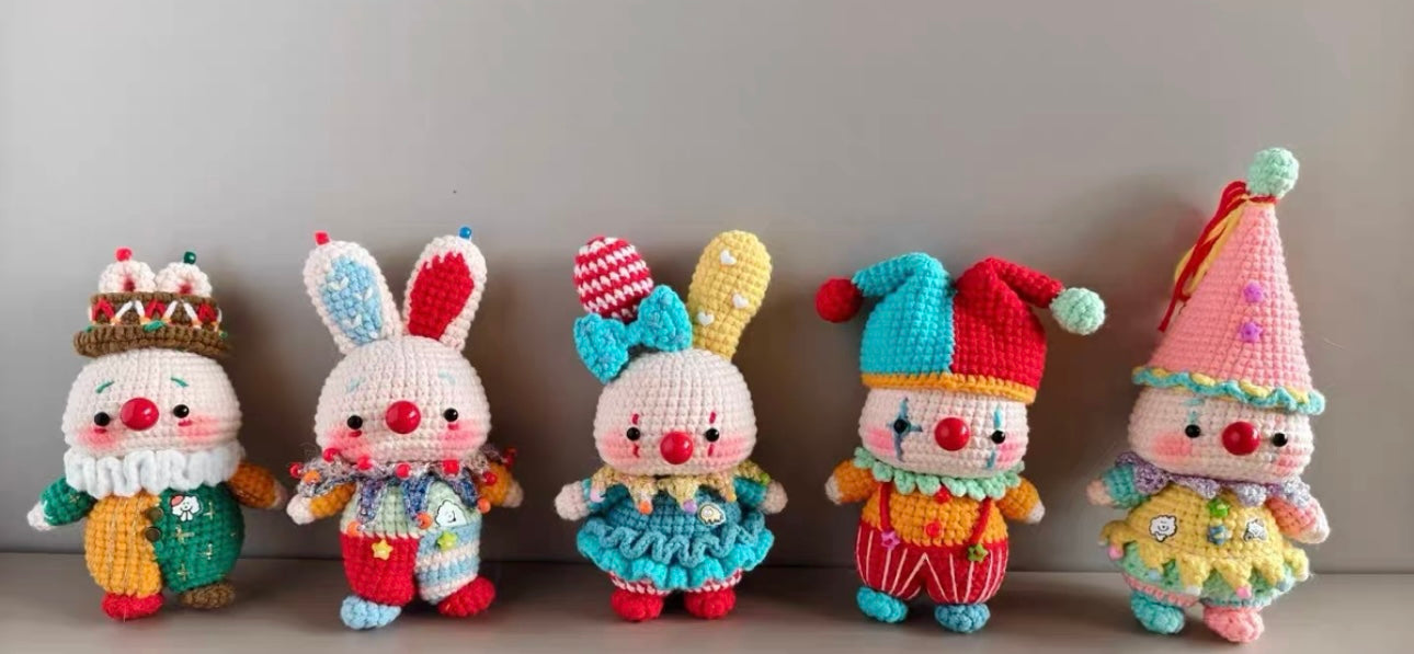 Crochet Bunny Clown(12 cm/4.8 inch)