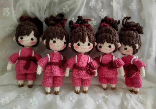 Crochet Chihiro/Haku/Spired Away/Girl(15 cm/5.9 inch)