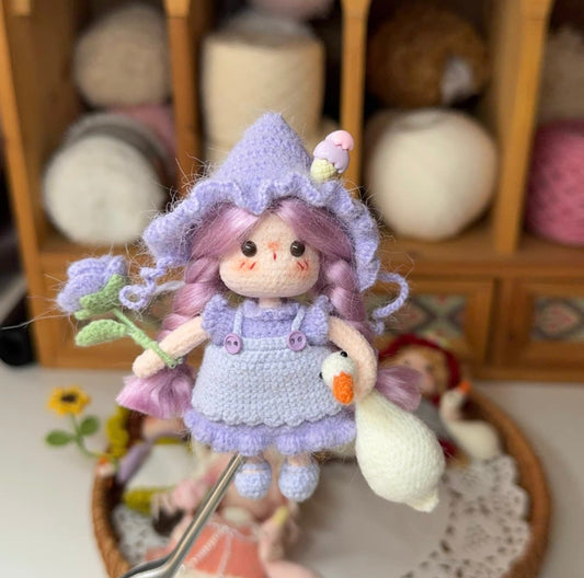 Goose Girl/Mini Girl/Purple Rose(12 cm/4.7 inch)