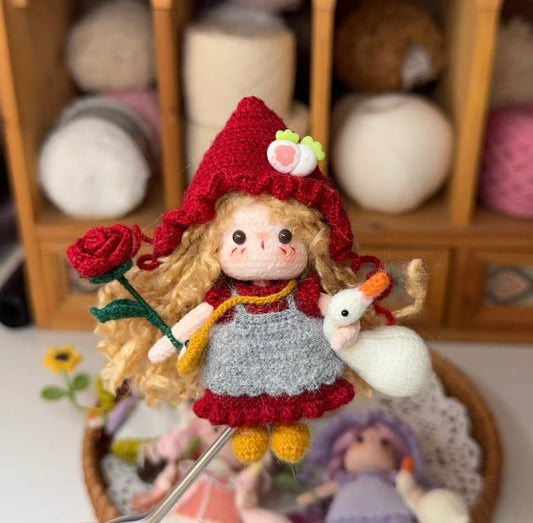 Goose Girl/Mini Girl/Red Rose(12 cm/4.7 inch)