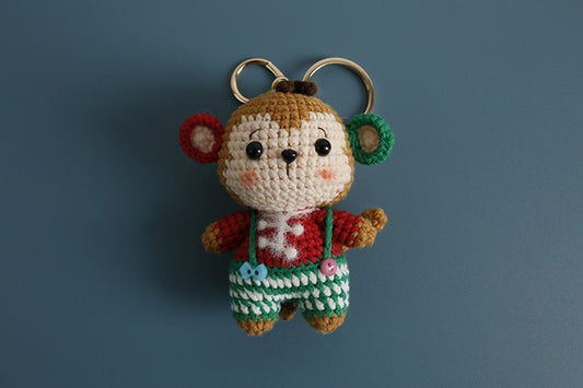 Christmas Monkey Keychain