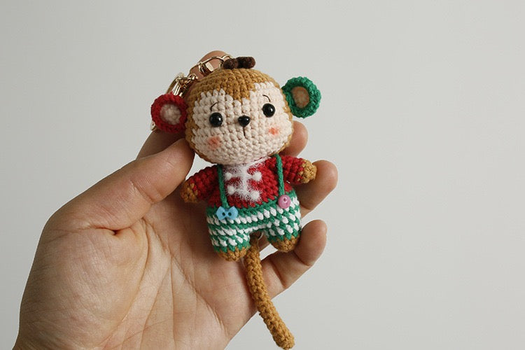Christmas Monkey Keychain