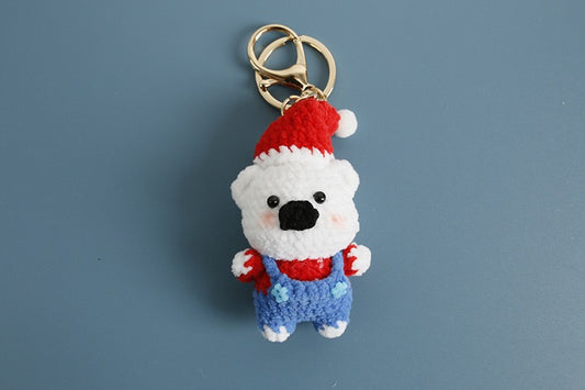 Christmas Bear/White Bear Keychain