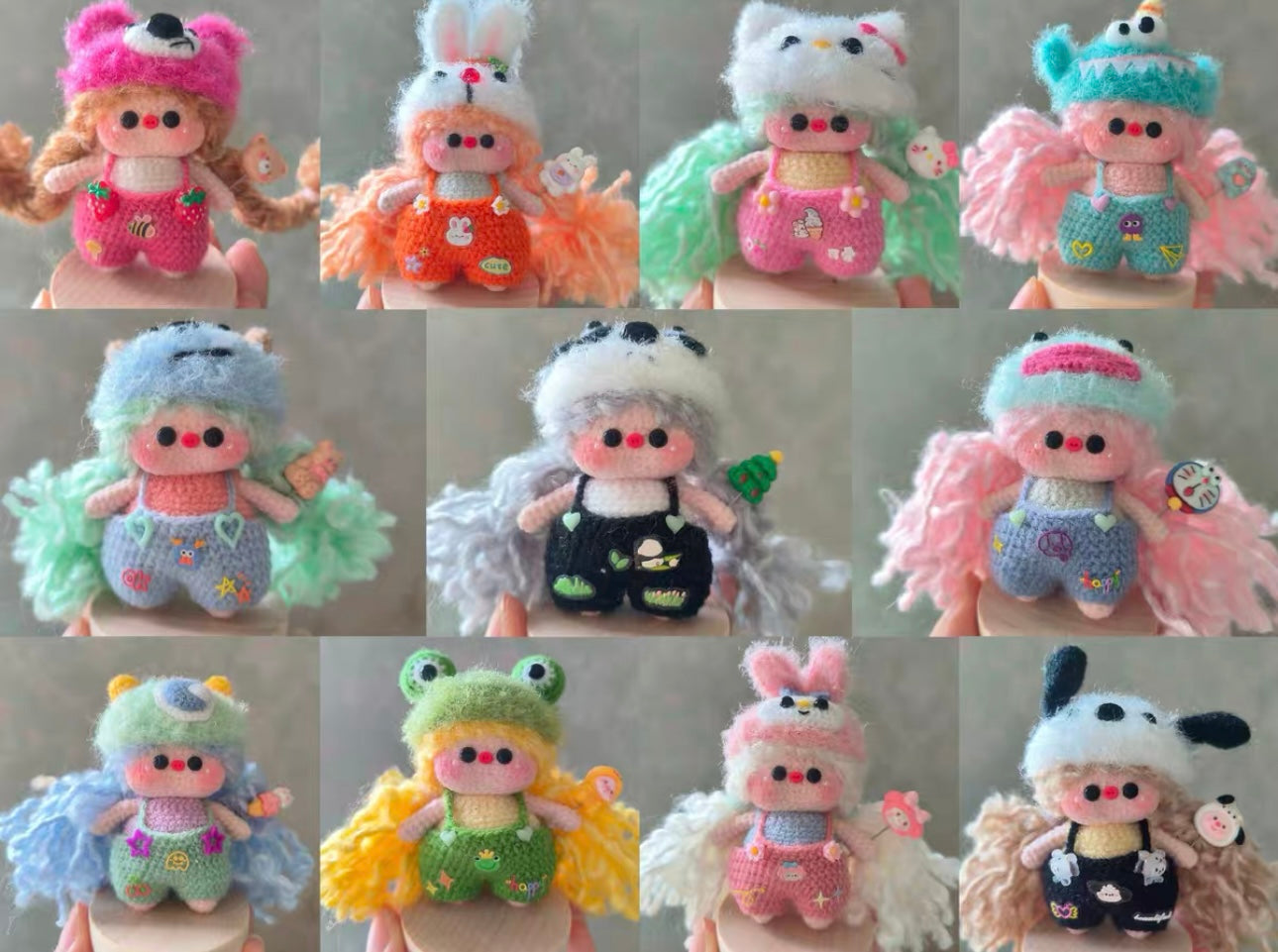 Crochet Pig Girl with Outfit/Mini Girl(6~7 cm/2.4~2.8 inch)
